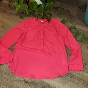 Women's Pink Button-Up Blouse